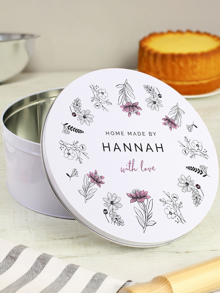 Personalised Wild Flowers Cake Tin by PMC - Image 2 of 3