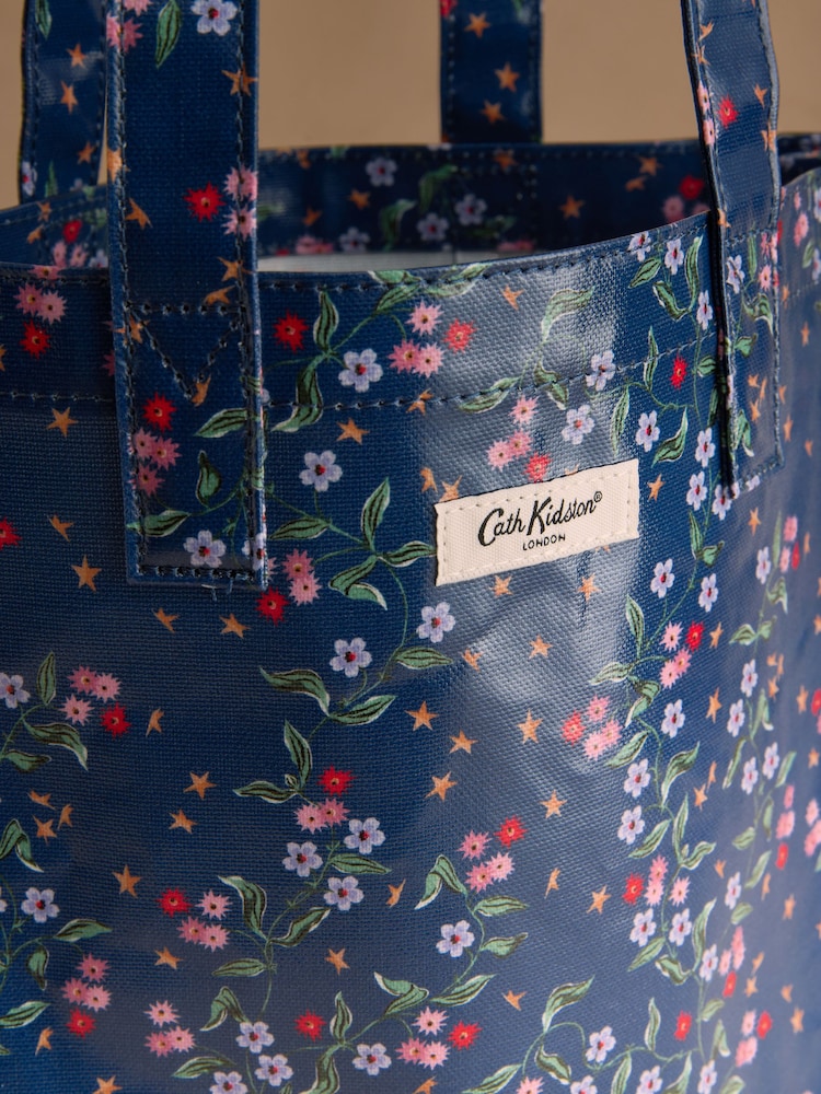 Cath Kidston Navy Star Sprig Large Book Bag - Image 2 of 3 Cath Kidston Navy Star Sprig Large Book Bag - Image 2 of 3