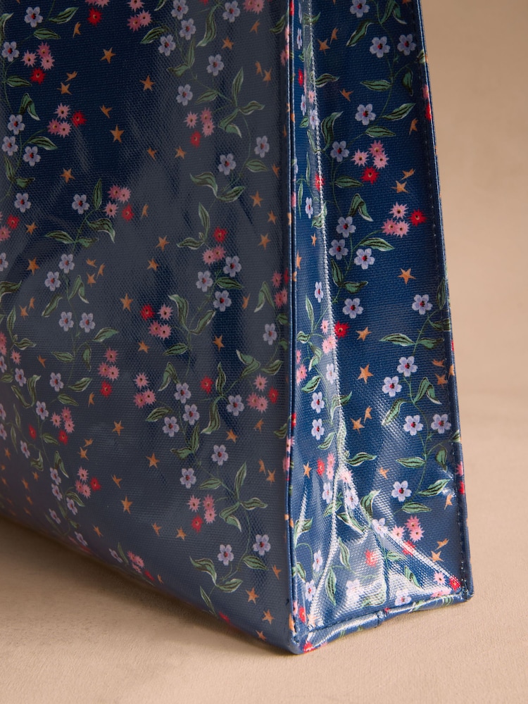 Cath Kidston Navy Star Sprig Large Book Bag - Image 3 of 3 Cath Kidston Navy Star Sprig Large Book Bag - Image 3 of 3