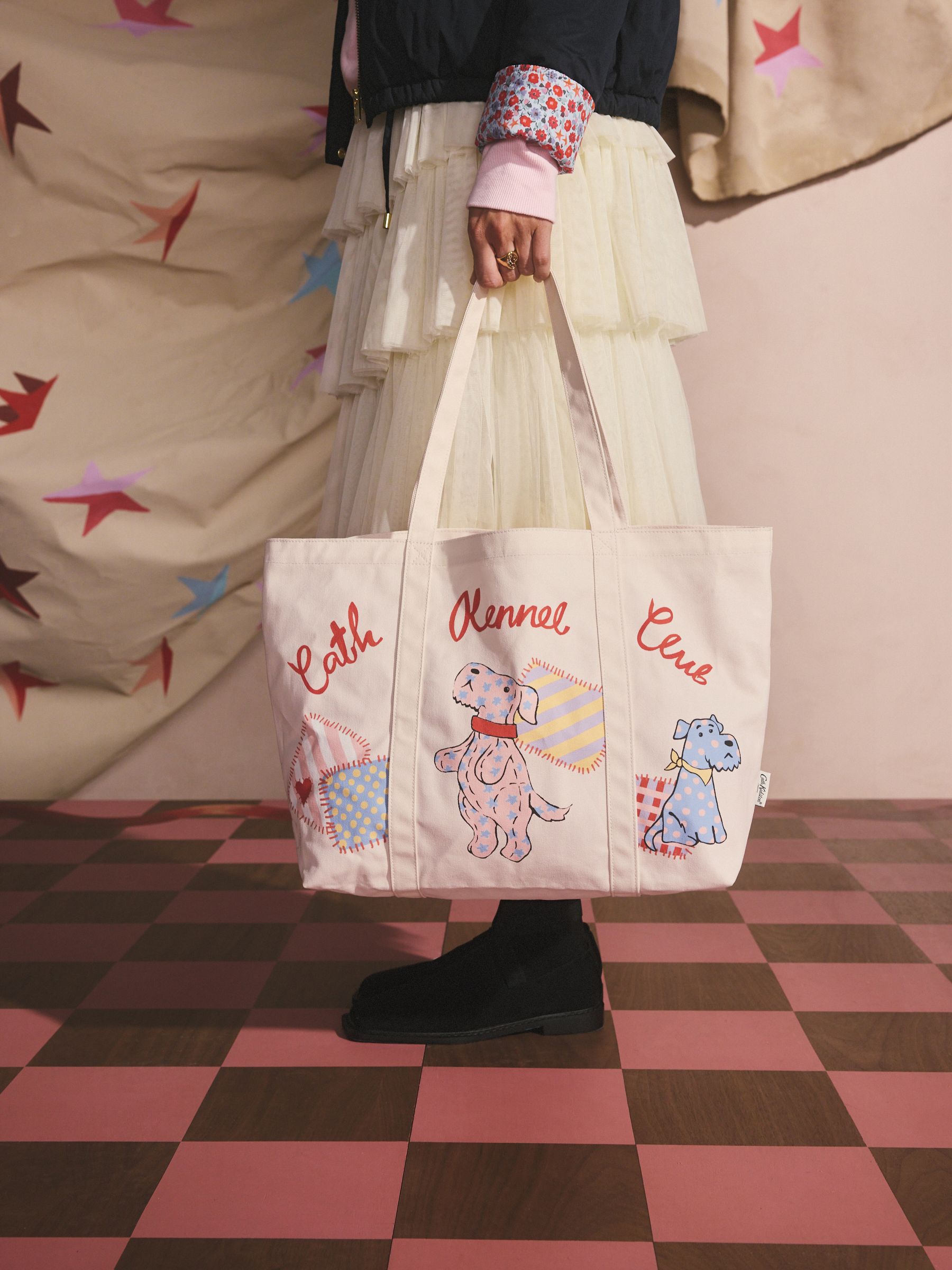 Buy Cath Kidston Ecru Dogs Retro East West Tote Bag from Next USA
