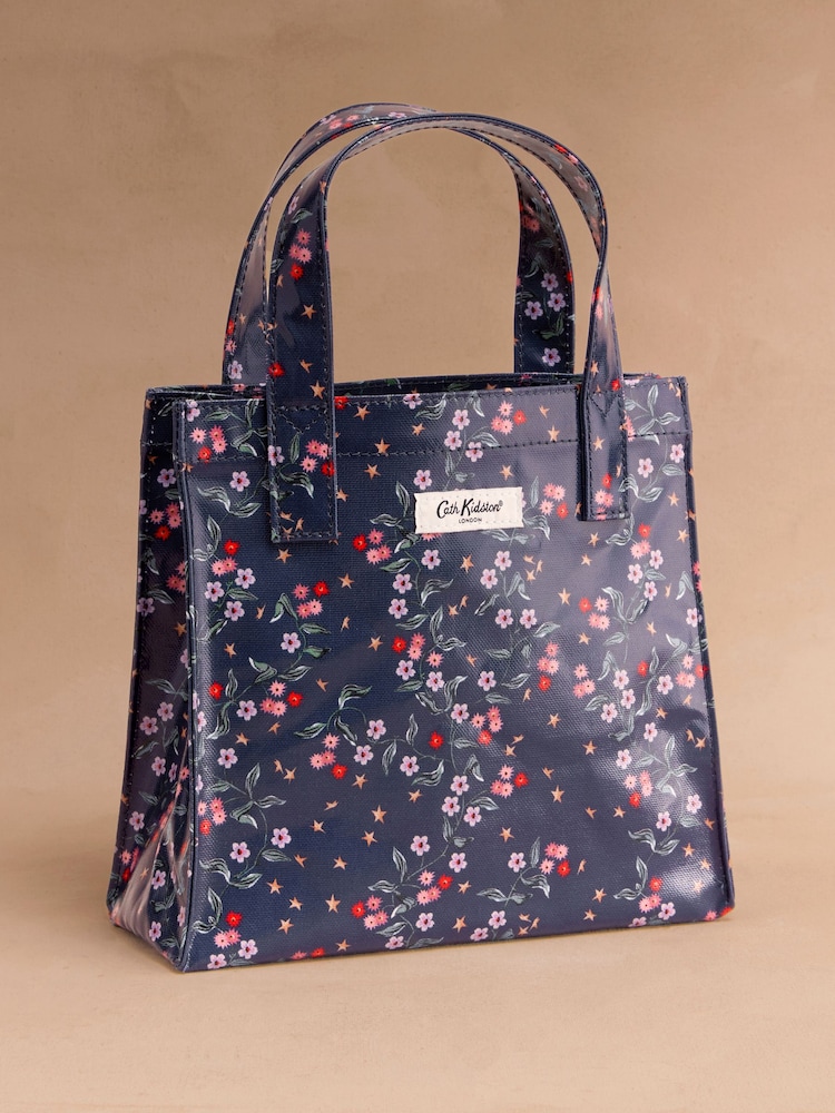 Cath Kidston Navy Star Sprig Small Coated Book Bag - Image 1 of 3