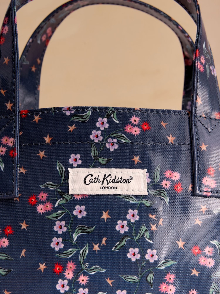 Cath Kidston Navy Star Sprig Small Coated Book Bag - Image 2 of 3 Cath Kidston Navy Star Sprig Small Coated Book Bag - Image 2 of 3
