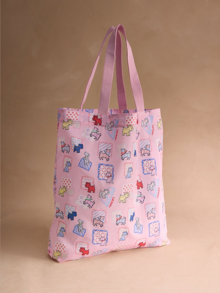 Cath Kidston Pink Teddy Dog Foldaway Tote Bag - Image 1 of 4