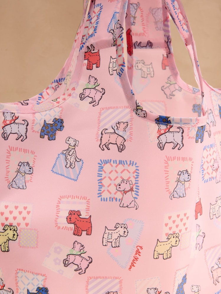 Cath Kidston Pink Teddy Dog Foldaway Shopper Bag - Image 4 of 4