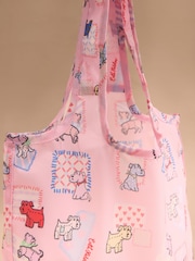 Cath Kidston Pink Teddy Dog Mini Foldaway Shopper Bag - Image 4 of 4