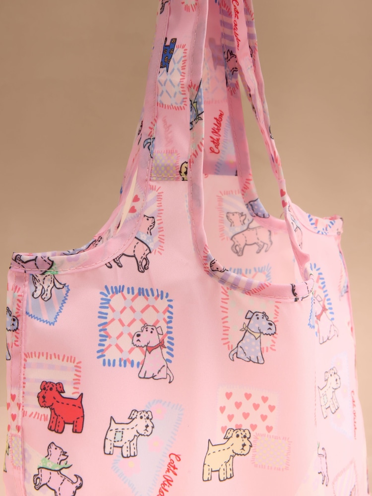 Cath Kidston Pink Teddy Dog Mini Foldaway Shopper Bag - Image 4 of 4