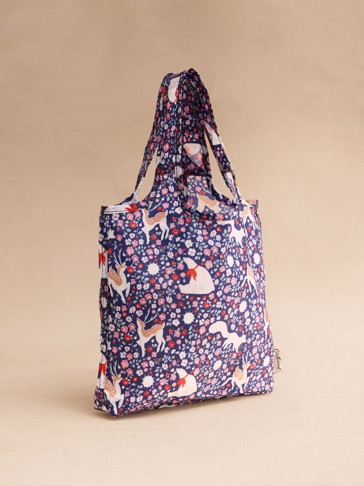 Cath Kidston Navy Polar Ditsy Mini Foldaway Shopper Bag - Image 1 of 4