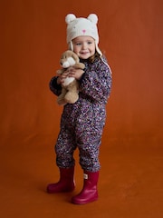 JoJo Maman Bébé Cream Mouse Appliqué Hat - Image 3 of 4