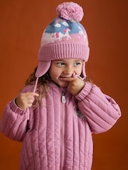 JoJo Maman Bébé Pink Unicorn Fair Isle Hat - Image 2 of 6