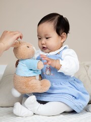 JoJo Maman Bébé Blue Pinafore Dress & Body Set - Image 3 of 11