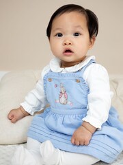 JoJo Maman Bébé Blue Pinafore Dress & Body Set - Image 4 of 11