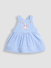 JoJo Maman Bébé Blue Pinafore Dress & Body Set - Image 6 of 11