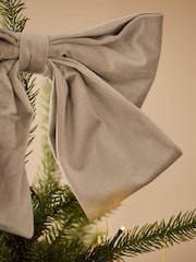 Natural Velvet Christmas Bow Tree Topper - Image 2 of 3