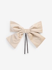 Natural Velvet Christmas Bow Tree Topper - Image 3 of 3
