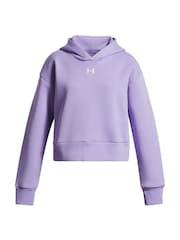 Under Armour Purple Rival Fleece Crop Hoodie - Image 1 of 2