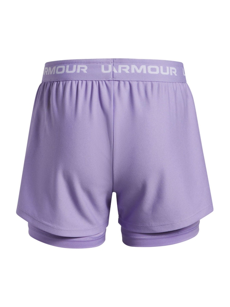 Under Armour Purple Tech Play Up 2-in-1 Shorts - Image 2 of 2