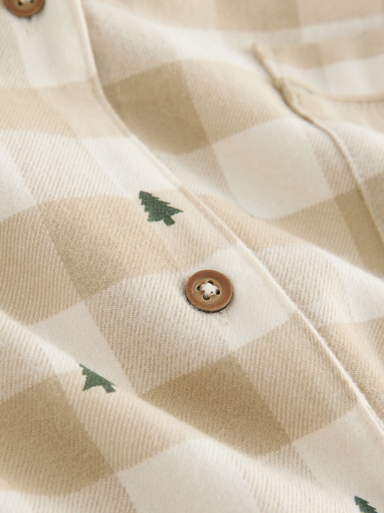 Neutral Christmas Tree Check Nightshirt - Image 7 of 7
