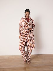 Red Gingerbread Family Matching Christmas Cosy Dressing Gown - Image 1 of 7