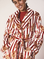 Red Gingerbread Family Matching Christmas Cosy Dressing Gown - Image 3 of 7