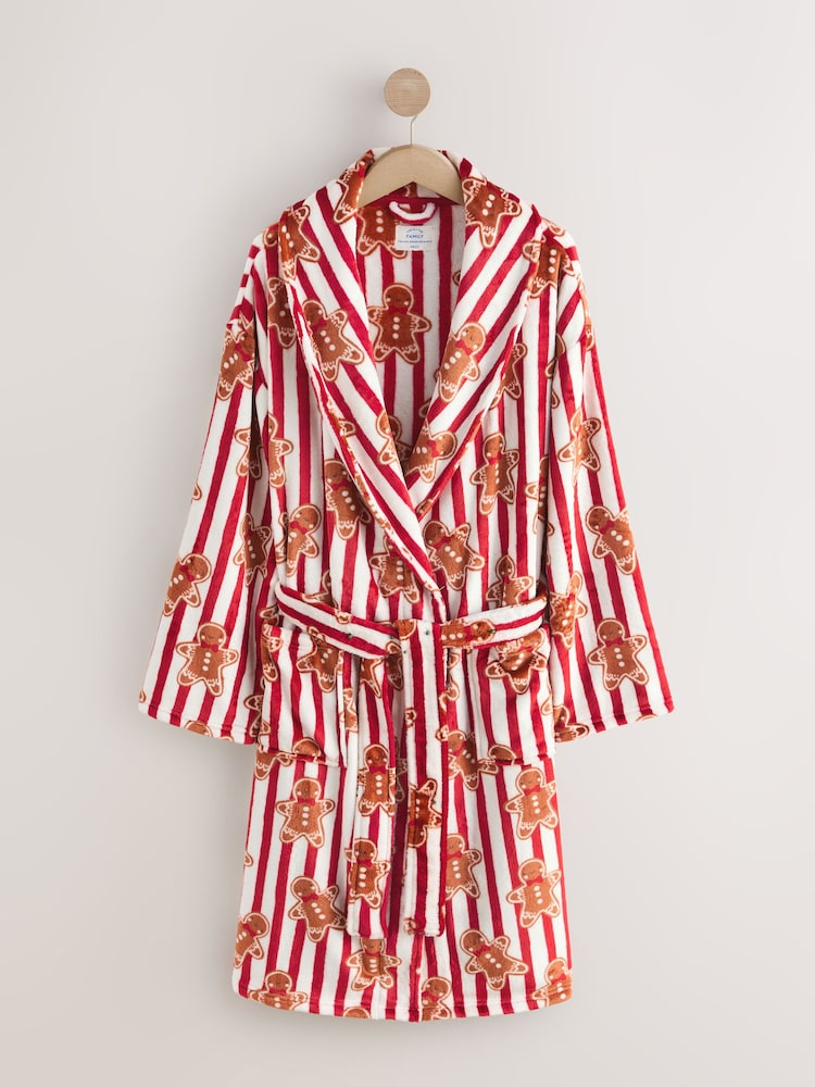 white christmas dresses Loungeable Womens Red Christmas Print Dressing Gown – Slumber Hut