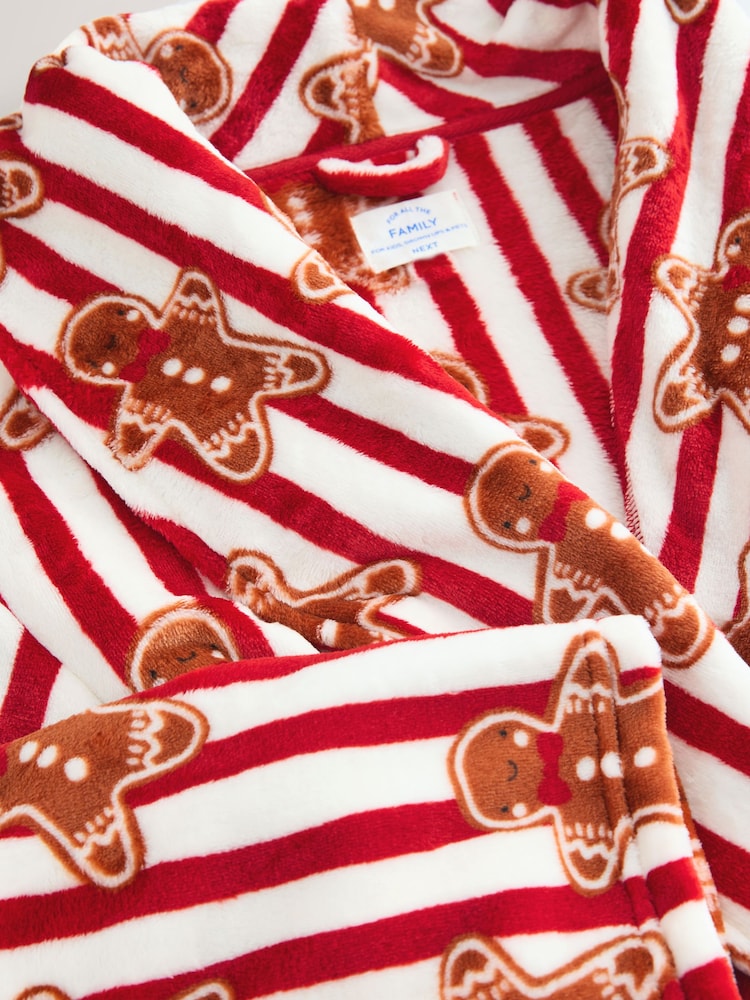 Red Gingerbread Family Matching Christmas Cosy Dressing Gown - Image 7 of 7