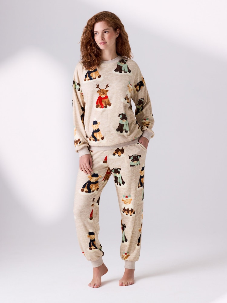 Aveia Hamish The Highland Cow - Maternity Matching Family Christmas Cosy Long Sleeve Pyjamas - Imagem 1 de 8 Aveia Hamish The Highland Cow - Maternity Matching Family Christmas Cosy Long Sleeve Pyjamas - Imagem 1 de 8
