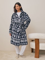 Navy Blue Hamish The Highland Cow Family Matching Christmas Cosy Dressing Gown - Image 1 of 12