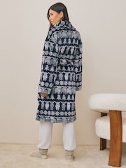 Navy Blue Hamish The Highland Cow Family Matching Christmas Cosy Dressing Gown - Image 2 of 12