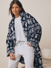 Navy Blue Hamish The Highland Cow Family Matching Christmas Cosy Dressing Gown - Image 6 of 12