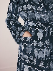 Navy Blue Hamish The Highland Cow Family Matching Christmas Cosy Dressing Gown - Image 7 of 12