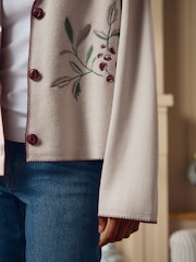 Laura Ashley Ecru Embroidered Laura Ashley Cardigan - Image 5 of 10