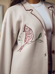 Laura Ashley Ecru Embroidered Laura Ashley Cardigan - Image 6 of 10