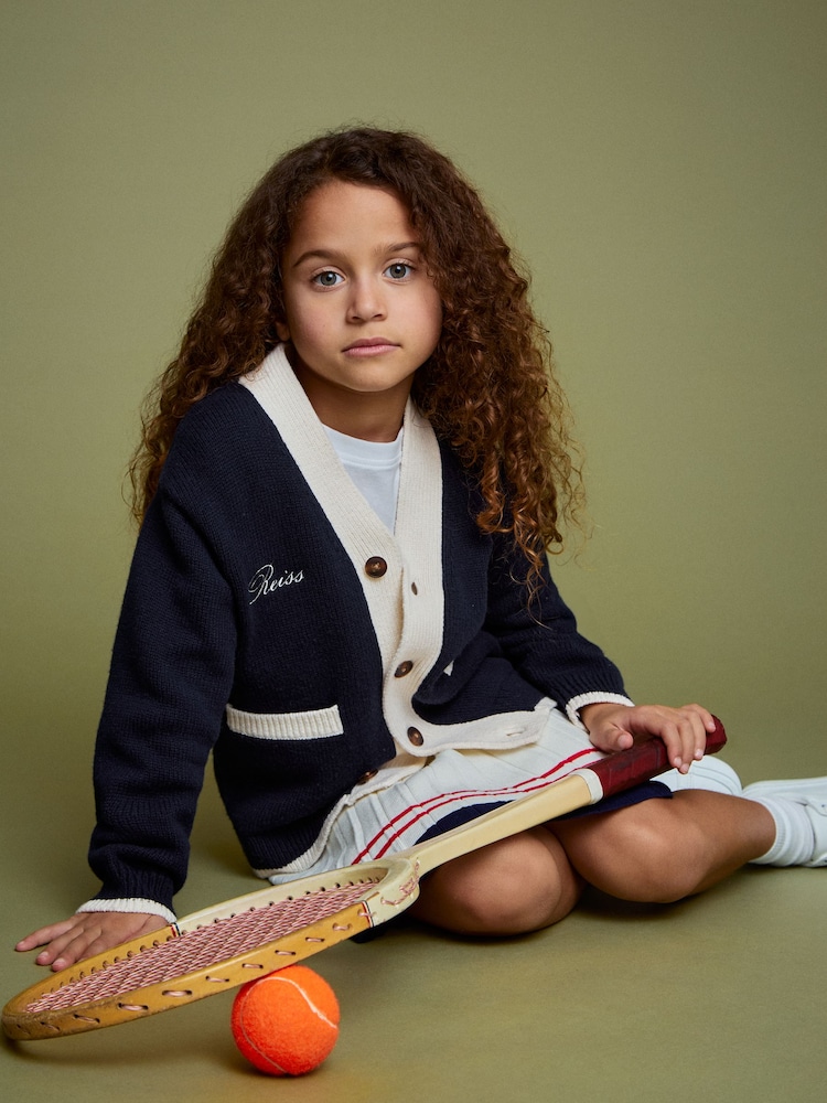 Reiss Off White 13-14 yrs SmileyWorld | Reiss Logo Cardigan Unisex Fit - Image 2 of 8