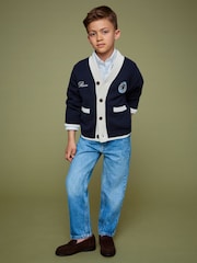 Reiss Off White 13-14 yrs SmileyWorld | Reiss Logo Cardigan Unisex Fit - Image 6 of 8
