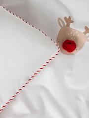 Reindeer Pom Christmas Duvet Cover and Pillowcases Set - Image 3 of 3