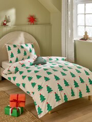 Stampy Tree Christmas Duvet Cover and Pillowcase Set - Image 1 of 5