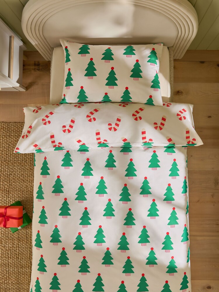 Stampy Tree Christmas Duvet Cover and Pillowcase Set - Image 2 of 5