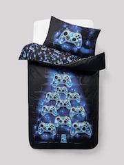 Blue Gamer Christmas Duvet Cover and Pillowcase Set - Image 1 of 3