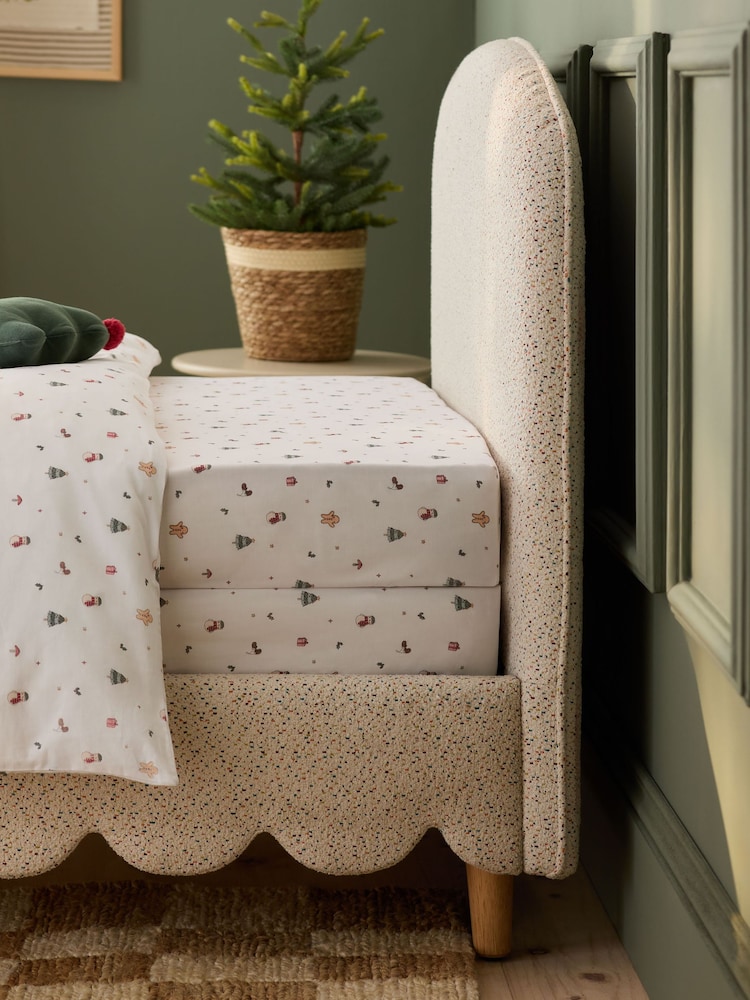 2 Pack Ecru Christmas Icons Bed Sheets - Image 1 of 2