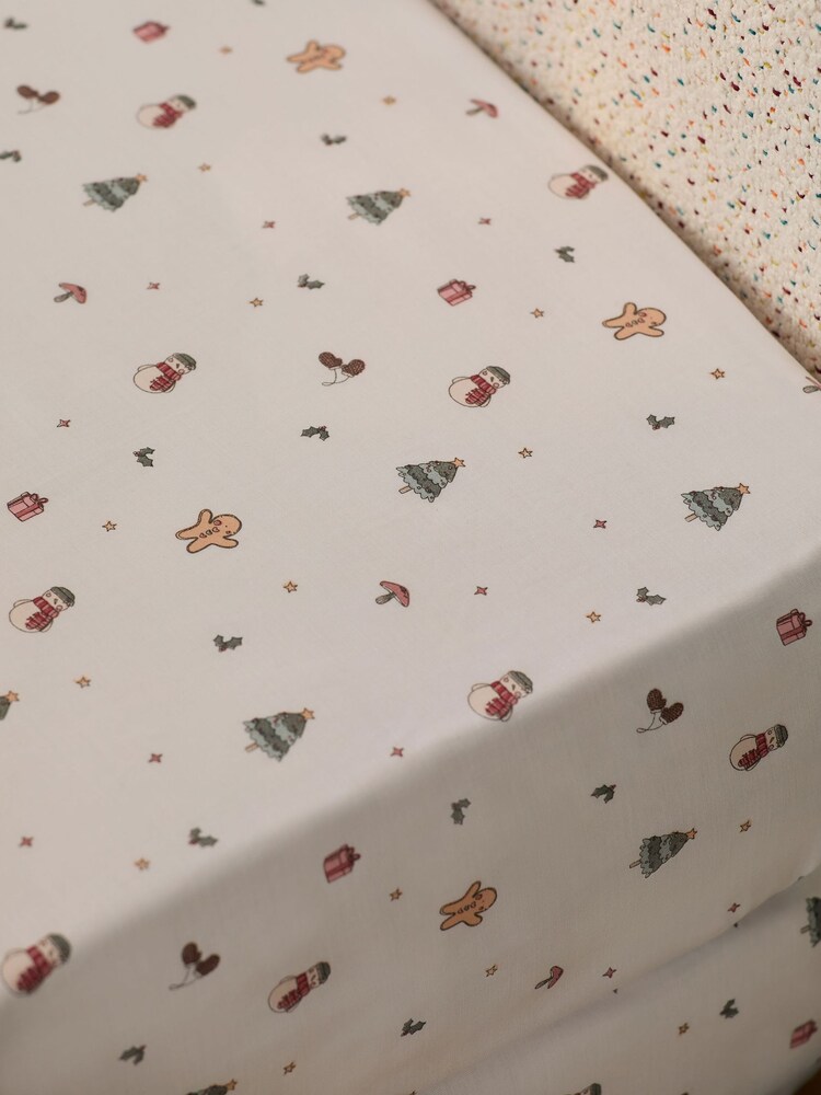 2 Pack Ecru Christmas Icons Bed Sheets - Image 2 of 2
