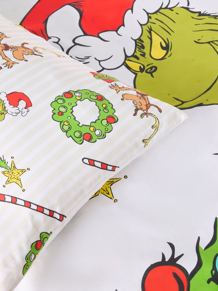 White The Grinch Christmas Duvet Cover and Pillowcase Set - Image 6 of 6