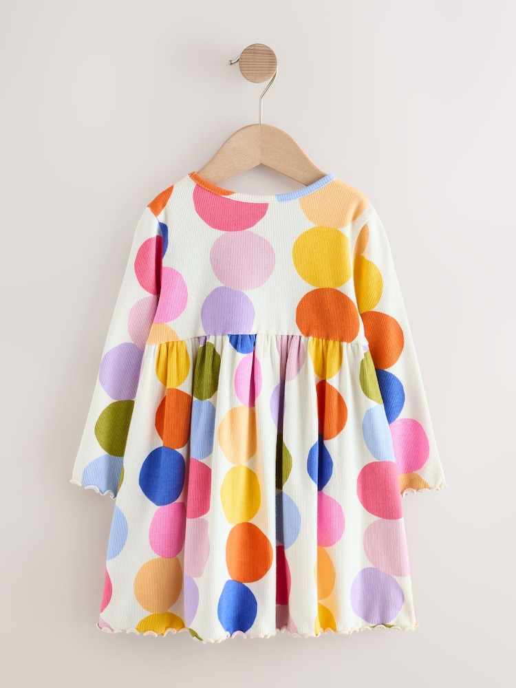 Buy Rainbow Spot Long Sleeve Ribbed Dress (3mths-7yrs) from Next USA Buy Rainbow Spot Long Sleeve Ribbed Dress (3mths-7yrs) from Next USA