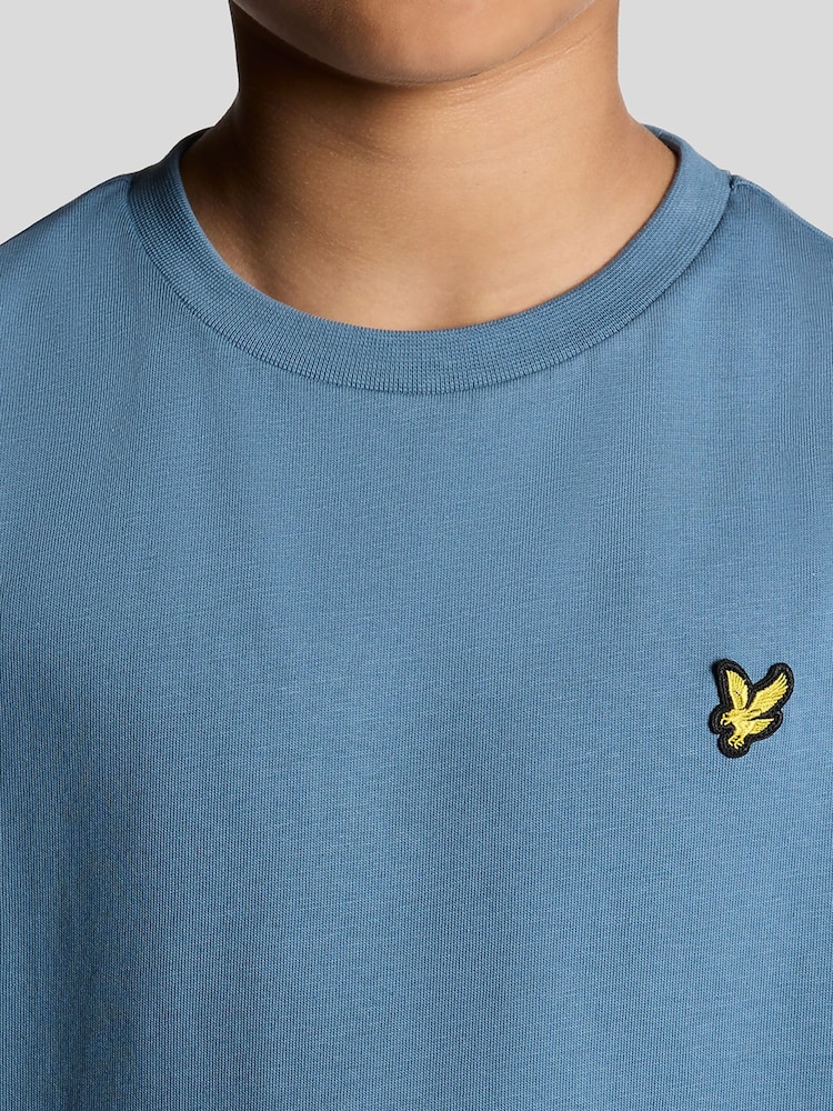 Lyle & Scott Dark Blue Essentials Crew Neck T-Shirt - Image 2 of 5 Lyle & Scott Dark Blue Essentials Crew Neck T-Shirt - Image 2 of 5