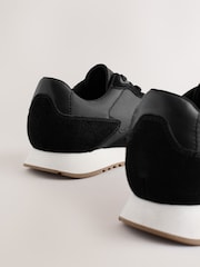Negro - Smart Casual Runners Trainers with Suede Trim - Imagen 3 de 5