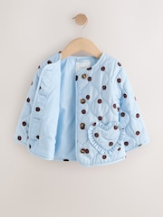 Blue Spot Printed Cotton Rich Quilted Jacket (3mths-7yrs) - Image 2 of 5