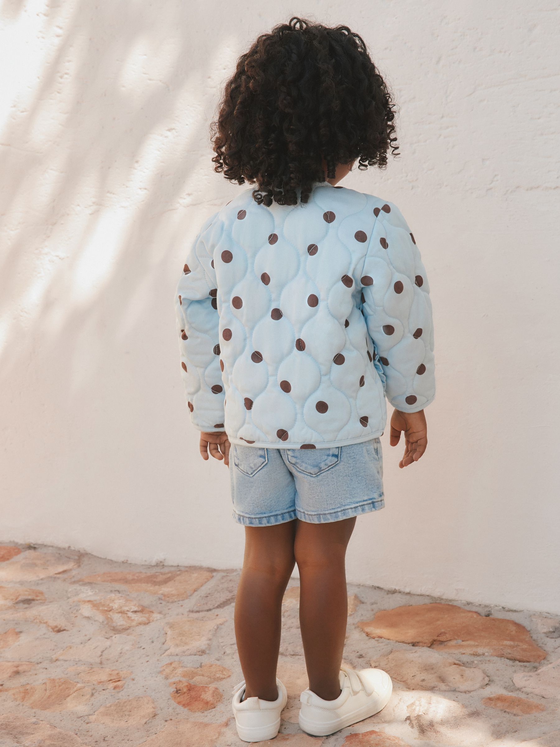 Buy Blue Polka Dot Printed Quilted Jacket (3mths-7yrs) from the Next UK ...