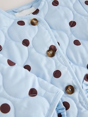 Blue Spot Printed Cotton Rich Quilted Jacket (3mths-7yrs) - Image 4 of 5