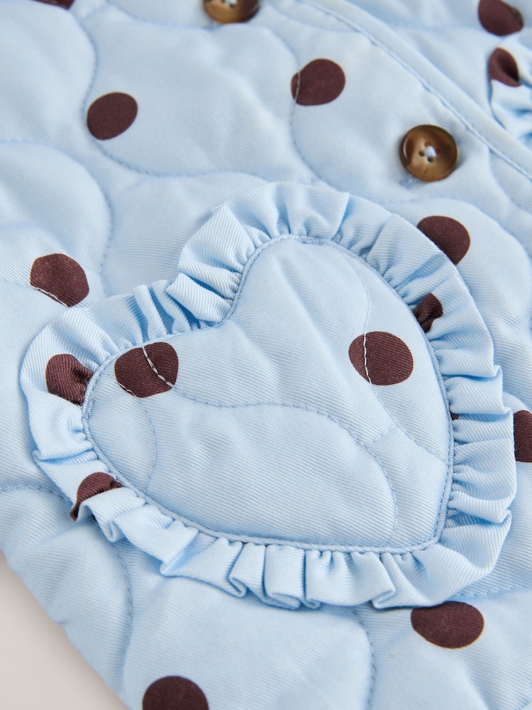Blue Spot Printed Cotton Rich Quilted Jacket (3mths-7yrs) - Image 5 of 5
