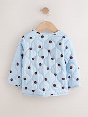 Blue Spot Printed Cotton Rich Quilted Jacket (3mths-7yrs) - Image 8 of 10