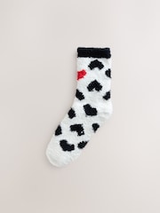 Black/White Red Hearts - Pack de 2 pares de calcetines tobilleros abrigados - Imagen 2 de 5